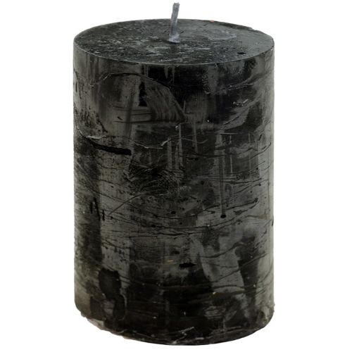 Černé svíčky Jednobarevné sloupové svíčky 60x80mm 4ks
