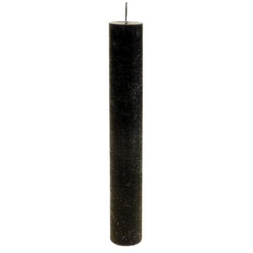 Floristik24 Kuželové svíčky barvené černé svíčky 34×240mm 4 ks