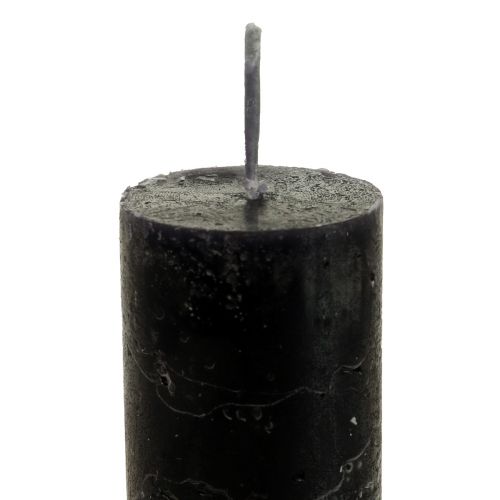 Floristik24 Kuželové svíčky barvené černé svíčky 34×240mm 4 ks