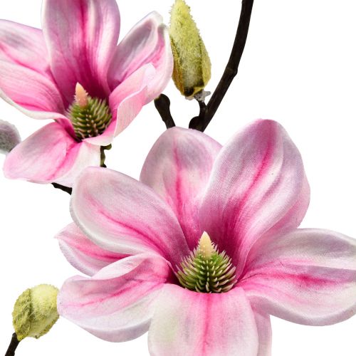 položky Umělý květ Magnolie Větev Magnolia Umělá růžová 59cm 3ks