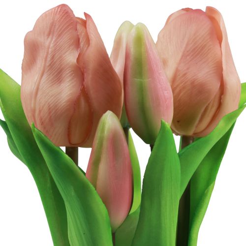 položky Umělé tulipány v květináči Tulipány Peach umělé květiny 22cm