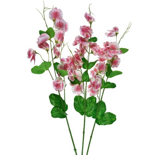 položky Umělé květiny růžová bílá vikev Vicia zahradní květiny 61cm 3ks
