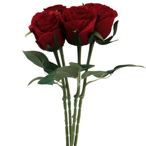 Umělé růže červené Umělé růže Hedvábné květy červené 50cm 4ks