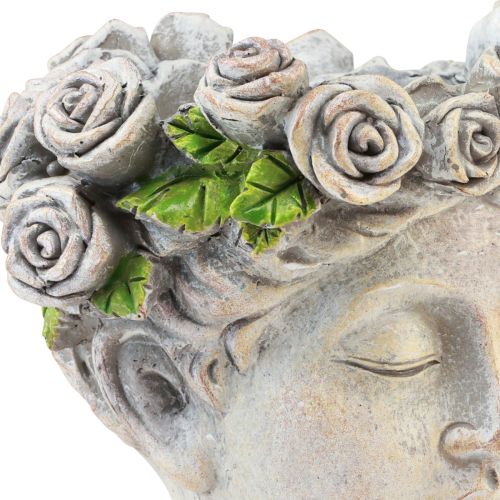 položky Květináč obličej dámská poprsí rostlina hlava betonový vzhled H18cm