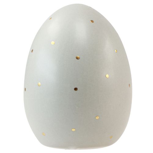 položky Keramická velikonoční dekorace na vajíčka šedé zlato s puntíky 8,5cm 3ks