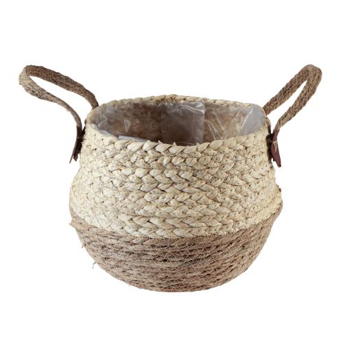 položky Koš s uchy košík na rostliny mořská tráva juta Ø23cm V20cm