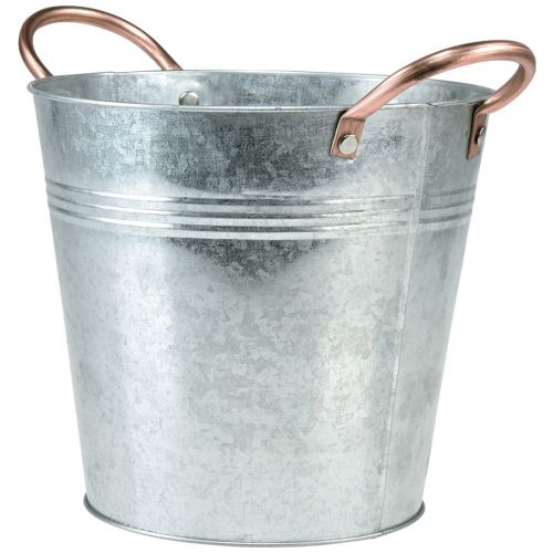 Floristik24 Květináč s uchy kbelík kovová dekorace Ø30cm V27,5cm