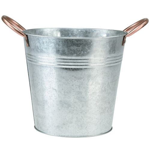 Floristik24 Květináč s uchy kovový kbelíkový květináč Ø25cm V21cm