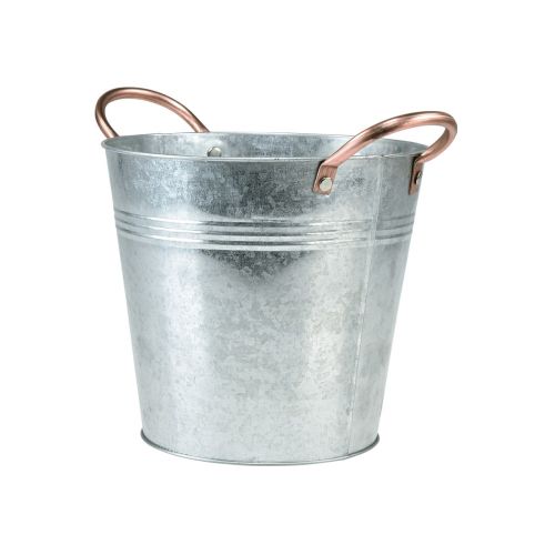 položky Květináč kbelík s uchy kovová dekorace Ø19cm V17cm