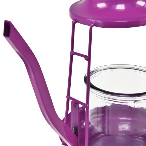položky Stojan na čajovou svíčku skleněná lucernička čajová konvice růžová Ø13cm V22cm