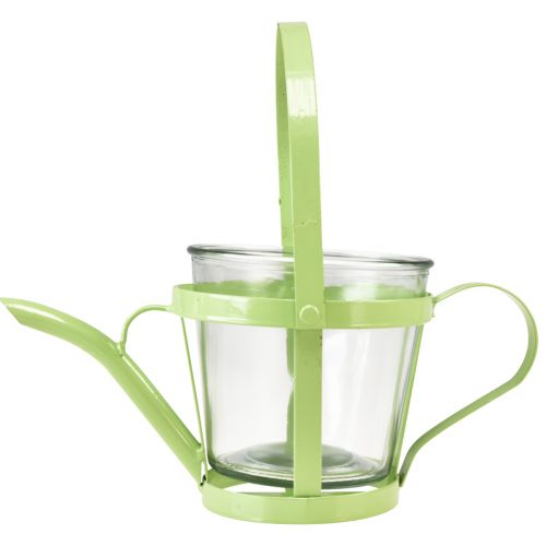 položky Lucerna skleněná dekorativní konev kovová zelená Ø14cm H13cm