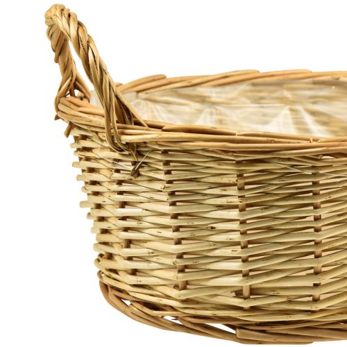 položky Košík na rostliny pletený košík oválný vrba 42/34/28 cm sada 3 ks