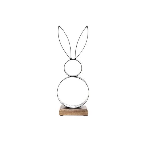 položky Velikonoční dekorace zajíčka kovová černá stříbrná Velikonoční figurka 11×31cm