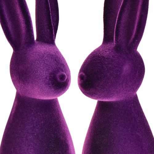 Floristik24 Velikonoční zajíček sesypaný dekorativní figurky Velikonoce – 2. volba – fialová 8x10x29cm 2 kusy