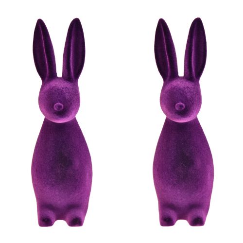 Floristik24 Velikonoční zajíček sesypaný dekorativní figurky Velikonoce – 2. volba – fialová 8x10x29cm 2 kusy