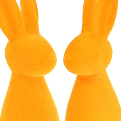položky Velikonoční zajíčci oranžoví flockovaní – 2. volba – velikonoční dekorace zajíčci 8x10x29cm 2 kusy
