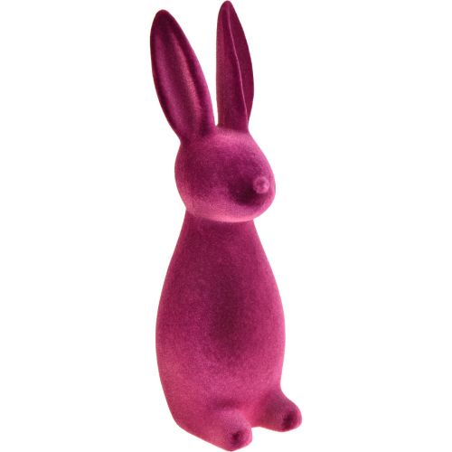 Floristik24 Flocked Bunny Dekorace velikonočního zajíčka – 2. volba – Fialová 15×15,5×47cm