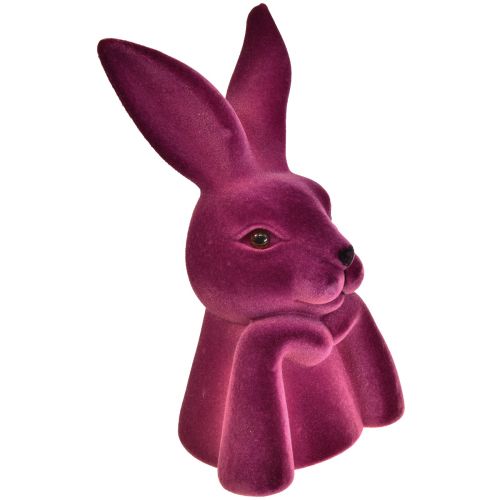 položky Velikonoční busta králíka Thinking Rabbit Flocked, 16,5 × 13 × 27 cm