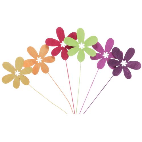 položky Jarní dekorace květinové špunty dřevěný květ 30,5cm 18ks