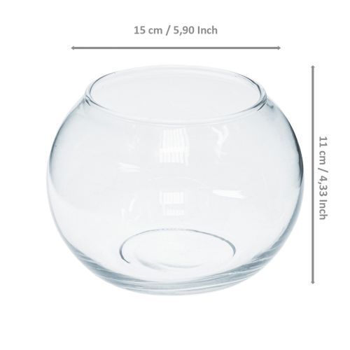 položky Kulová váza skleněná váza na květiny kulatá skleněná dekorace V11cm Ø15cm