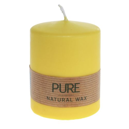 Floristik24 Pillar Candle Yellow Lemon Wenzel Candles PURE Candles 90×70mm