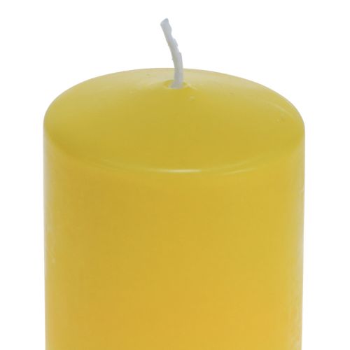 Floristik24 Sloupová svíčka žlutá citronová Svíčky Wenzel PURE svíčky 130×60mm