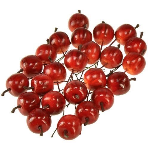 položky Mini jablíčka na drátě 3cm lesklá 24 ks