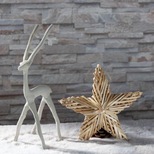 položky Dekorace soba - figurka jelena, kovová, šedá, hliněná, výška 27,5 cm