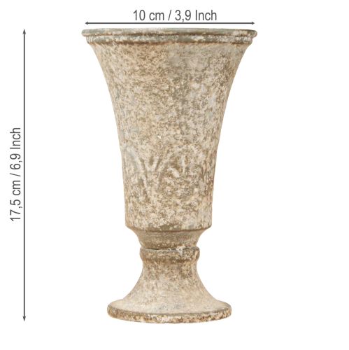 položky Kalich Kovová dekorace šálek Starožitný design Ø11cm H17,5cm