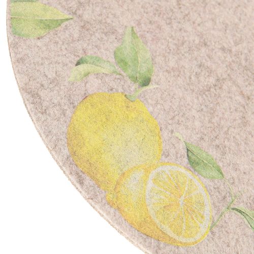 položky Prostírání kulaté Grey Felt Summer Lemon 31cm 2 ks