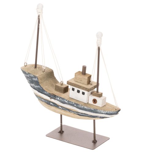 Dekorace lodi, námořní styl, dřevěná se stojanem, 20 cm