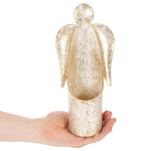 Svícen figurka anděla zlatá slavnostní dekorace 27cm | Floristik24.cz