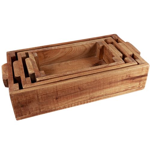 položky Box na výsadbu dřevěného květináče 48,5/40,5/32,5 cm sada 3ks