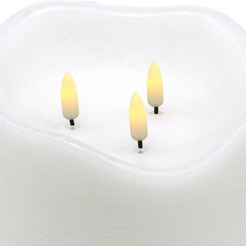 Floristik24 LED svíčka velká vosková bílá na bateriový časovač Ø14,5cm H15cm