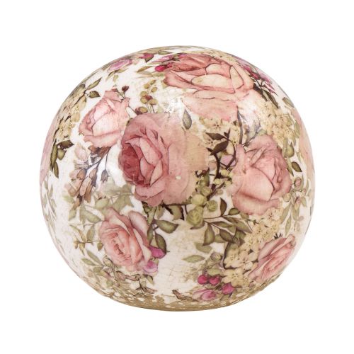 Floristik24 Keramická koule s růžemi keramická dekorativní kamenina Ø9,5cm