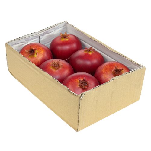 Floristik24 Granátové jablko deco ovocné deco food dummy červené 8cm 6ks