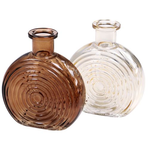 položky Skleněné vázy retro mini vázičky sklo hnědá béžová V13,5cm 2ks