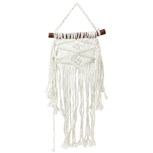 Floristik24 Nástěnný macrame boho nástěnná dekorace krémová 18,5×48cm