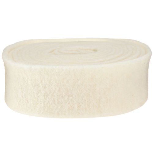 položky Plstěná stuha bílá 7,5 cm, 5 m