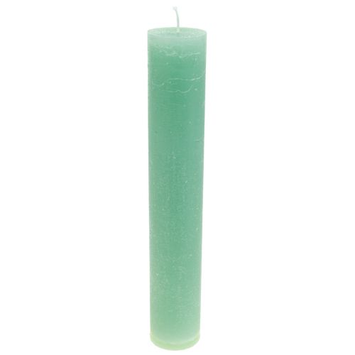 Zelené svíčky, velké, stálobarevné svíčky, 50x300mm, 4 kusy