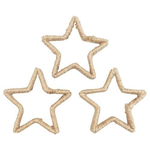 Floristik24 Adventní dekorace Vánoční dekorace hvězda dekorativní hvězda juta 13,5cm 6ks