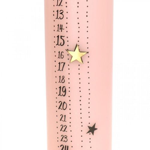 položky Adventní kalendář svíčka růžová sloupová svíčka adventní 250/50mm