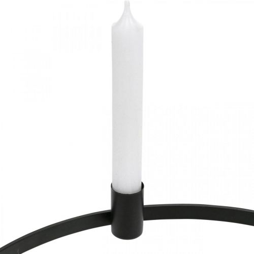položky Svícen kroužkový tyč svíčky svícen kovový černý Ø35cm