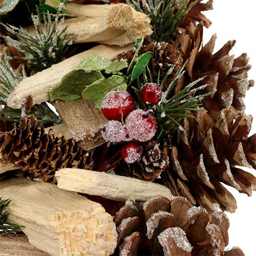 Floristik24 Adventní věnec se šiškami a větvemi Ø34cm
