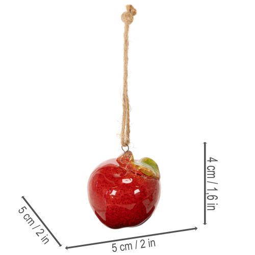 Podzimní dekorace jablko keramické k zavěšení 5cm 4ks | Floristik24.cz
