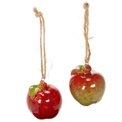 Podzimní dekorace jablko keramické k zavěšení 5cm 4ks | Floristik24.cz
