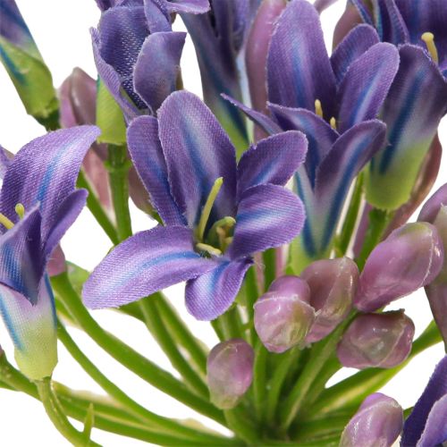 položky Agapanthus African Lily Umělé květiny Fialová L75cm 2ks