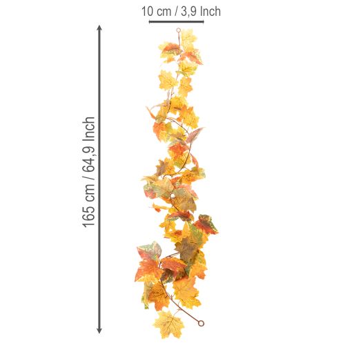 položky Girlanda z umělého javoru, podzimní dekorace, 165 cm