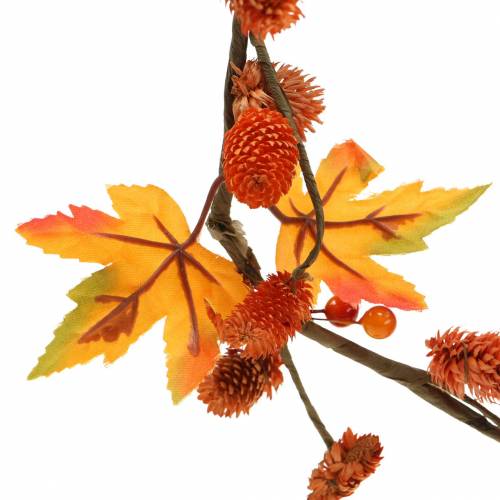 položky Podzimní girlanda s javorovými listy a oranžovými šiškami 1,28m