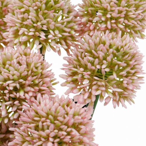 Floristik24 Umělá květina allium růžová 38cm umělá okrasná cibule hedvábná květina v svazku 12ks